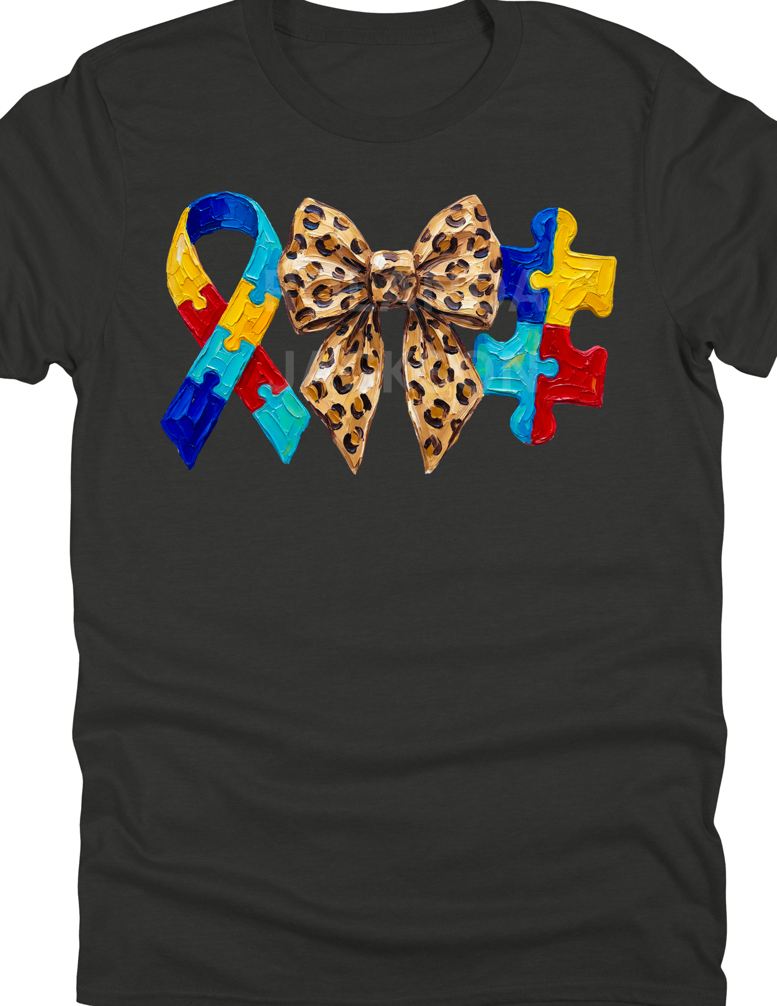 Autism Leopard Faux Painted Tee