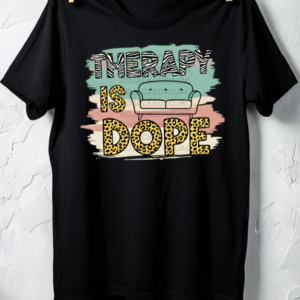 Therapy Is Dope Animal Print Tee