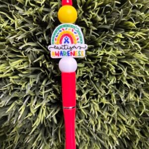 Red Autism awareness pen