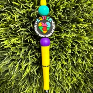 Yellow Autism heart pen