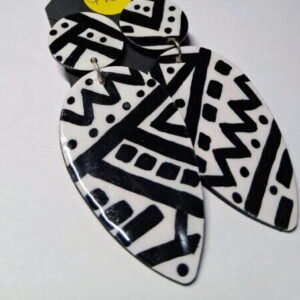 Black and White Abstract Earrings