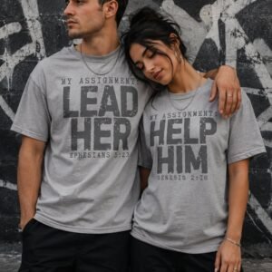 Lead Her. Help Him Gray Tshirt