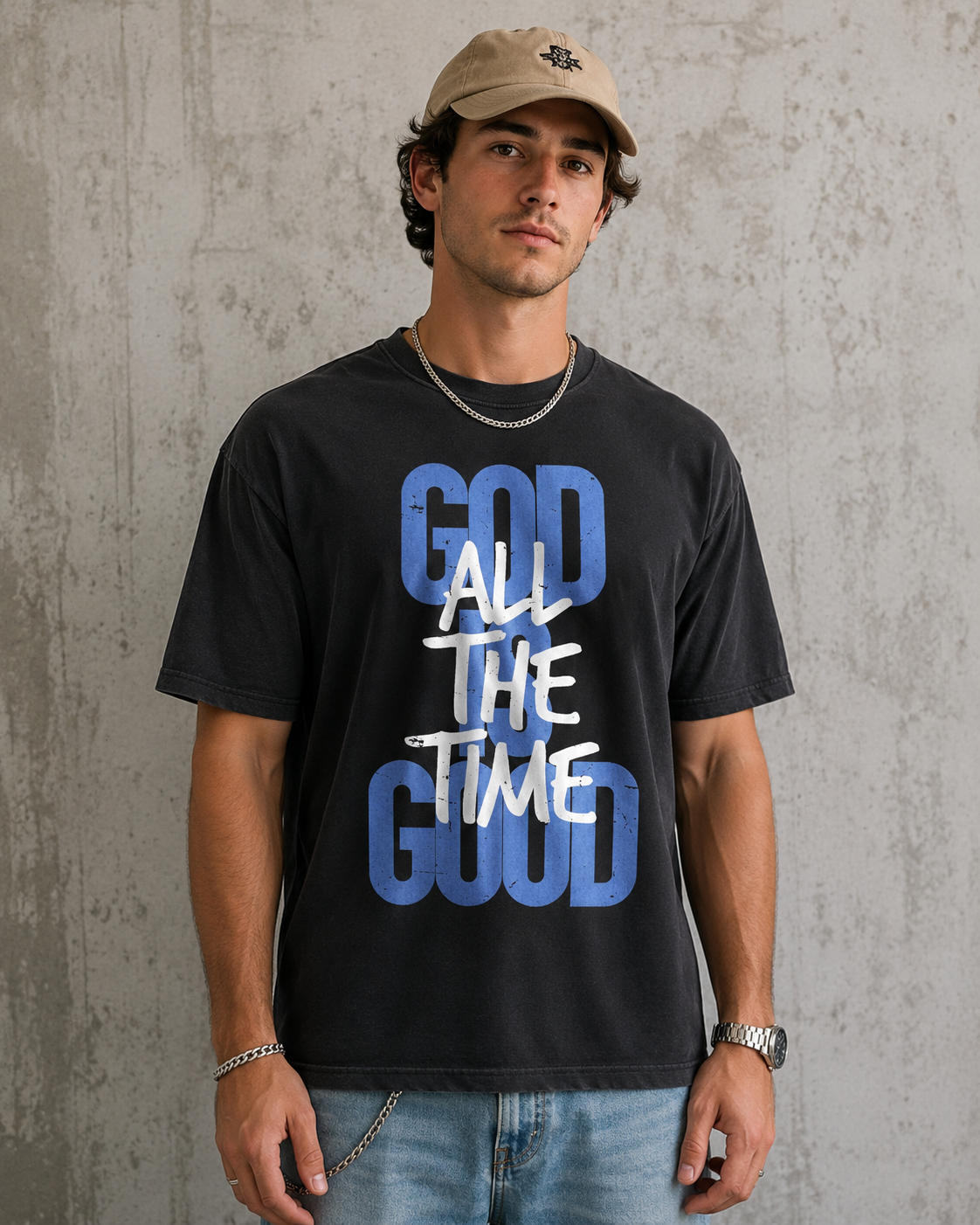 God Is Good All The Time Tshirt Blue
